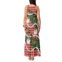 Cowboy Hawaii Mele Kalikimaka Tank Maxi Dress Paniolo Kukui Nut Pikake Lei Red Version - Polynesian Pride