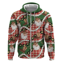 Cowboy Hawaii Mele Kalikimaka Zip Hoodie Paniolo Kukui Nut Pikake Lei Red Version - Polynesian Pride
