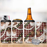 Cowboy Hawaii Mele Kalikimaka 4 in 1 Can Cooler Tumbler Paniolo Kukui Nut Pikake Lei Burgundy Version LT14 - Polynesian Pride