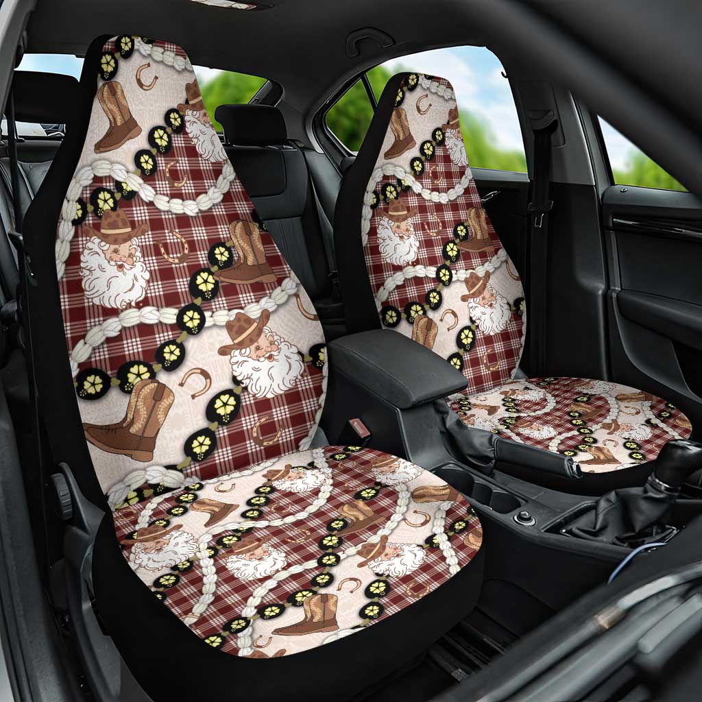 Cowboy Hawaii Mele Kalikimaka Car Seat Cover Paniolo Kukui Nut Pikake Lei Burgundy Version LT14 One Size Burgundy - Polynesian Pride