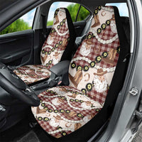 Cowboy Hawaii Mele Kalikimaka Car Seat Cover Paniolo Kukui Nut Pikake Lei Burgundy Version LT14 - Polynesian Pride