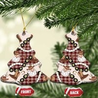 Cowboy Hawaii Mele Kalikimaka Ceramic Ornament Paniolo Kukui Nut Pikake Lei Burgundy Version LT14 Christmas Tree Burgundy - Polynesian Pride
