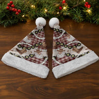 Cowboy Hawaii Mele Kalikimaka Christmas Santa Hat Paniolo Kukui Nut Pikake Lei Burgundy Version LT14 - Polynesian Pride