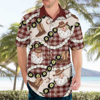 Cowboy Hawaii Mele Kalikimaka Hawaiian Shirt Paniolo Kukui Nut Pikake Lei Burgundy Version LT14 - Polynesian Pride