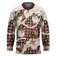 Cowboy Hawaii Mele Kalikimaka Hockey Jersey Paniolo Kukui Nut Pikake Lei Burgundy Version LT14 Unisex Burgundy - Polynesian Pride