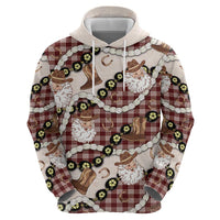 Cowboy Hawaii Mele Kalikimaka Hoodie Paniolo Kukui Nut Pikake Lei Burgundy Version LT14 - Polynesian Pride