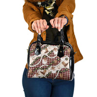 Cowboy Hawaii Mele Kalikimaka Shoulder Handbag Paniolo Kukui Nut Pikake Lei Burgundy Version - Polynesian Pride
