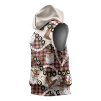 Cowboy Hawaii Mele Kalikimaka Sleeveless Hoodie Paniolo Kukui Nut Pikake Lei Burgundy Version LT14 - Polynesian Pride
