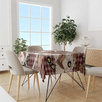 Cowboy Hawaii Mele Kalikimaka Tablecloth Paniolo Kukui Nut Pikake Lei Burgundy Version - Polynesian Pride