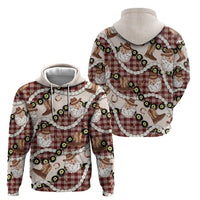 Cowboy Hawaii Mele Kalikimaka Zip Hoodie Paniolo Kukui Nut Pikake Lei Burgundy Version LT14 - Polynesian Pride