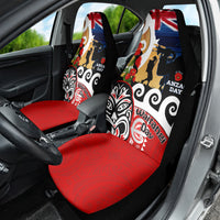 New Zealand Waitangi And ANZAC Day Car Seat Cover Aotearoa Maori Tiki With Last Post LT14 - Polynesian Pride