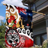 New Zealand Waitangi And ANZAC Day Garden Flag Aotearoa Maori Tiki With Last Post LT14 - Polynesian Pride