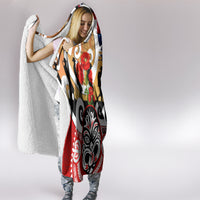 New Zealand Waitangi And ANZAC Day Hooded Blanket Aotearoa Maori Tiki With Last Post LT14 - Polynesian Pride