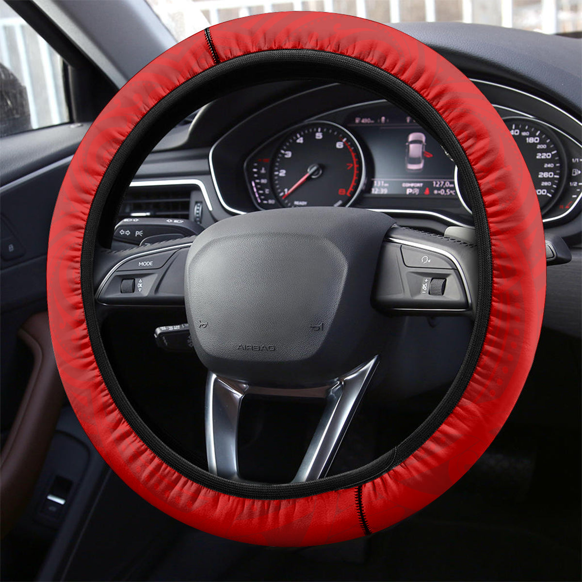 New Zealand Waitangi And ANZAC Day Steering Wheel Cover Aotearoa Maori Tiki With Last Post LT14 - Polynesian Pride