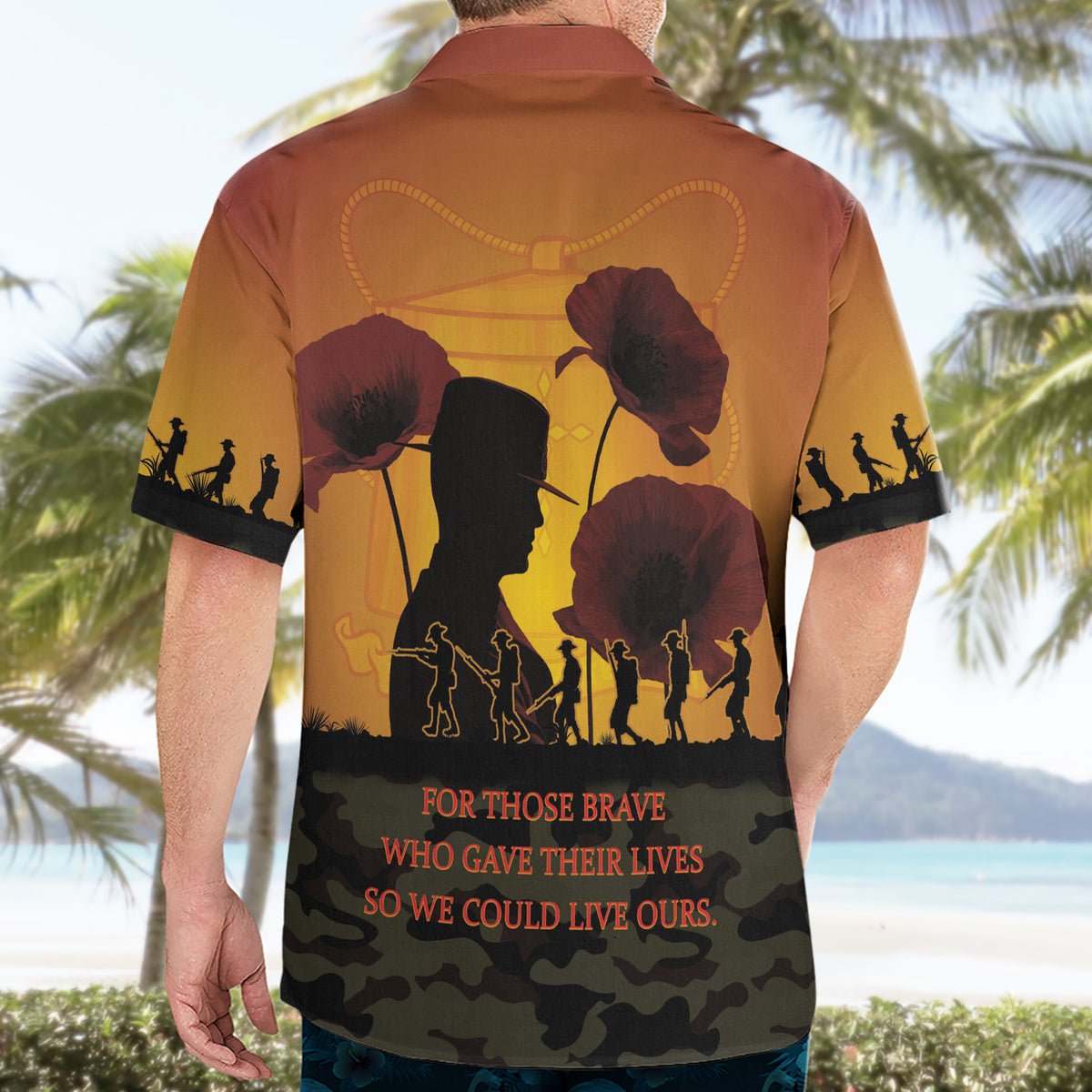 Tokelau ANZAC Day Hawaiian Shirt Camouflage With Poppies Lest We Forget LT14 - Polynesian Pride