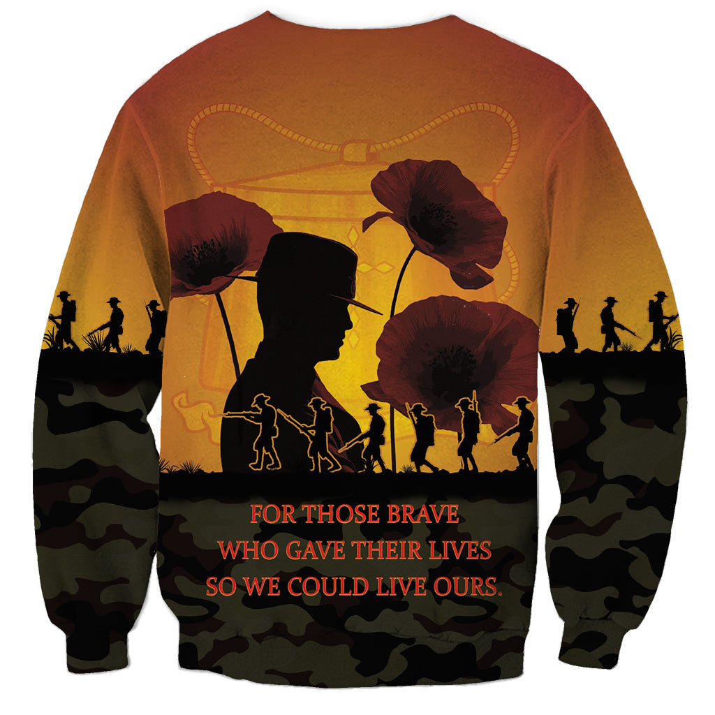 Tokelau ANZAC Day Sweatshirt Camouflage With Poppies Lest We Forget LT14 - Polynesian Pride