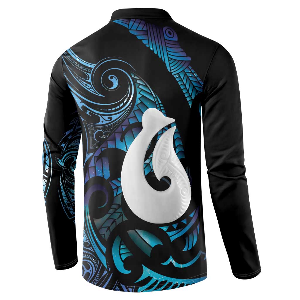 Hei Matau New Zealand Matariki Button Sweatshirt NZ Fish Hook Maori Art