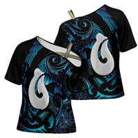 Hei Matau New Zealand Matariki Cross Shoulder Shirt NZ Fish Hook Maori Art