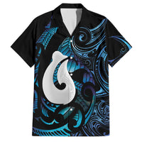 Hei Matau New Zealand Matariki Family Matching Long Sleeve Bodycon Dress and Hawaiian Shirt NZ Fish Hook Maori Art LT14 Dad's Shirt - Short Sleeve Purple - Polynesian Pride