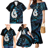 Hei Matau New Zealand Matariki Family Matching Mermaid Dress and Hawaiian Shirt NZ Fish Hook Maori Art LT14 - Polynesian Pride