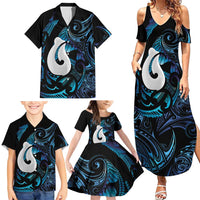 Hei Matau New Zealand Matariki Family Matching Summer Maxi Dress and Hawaiian Shirt NZ Fish Hook Maori Art LT14 - Polynesian Pride