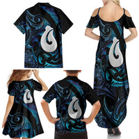 Hei Matau New Zealand Matariki Family Matching Summer Maxi Dress and Hawaiian Shirt NZ Fish Hook Maori Art LT14 - Polynesian Pride
