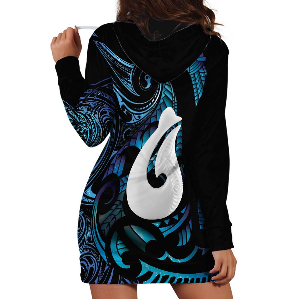 Hei Matau New Zealand Matariki Hoodie Dress NZ Fish Hook Maori Art LT14 - Polynesian Pride