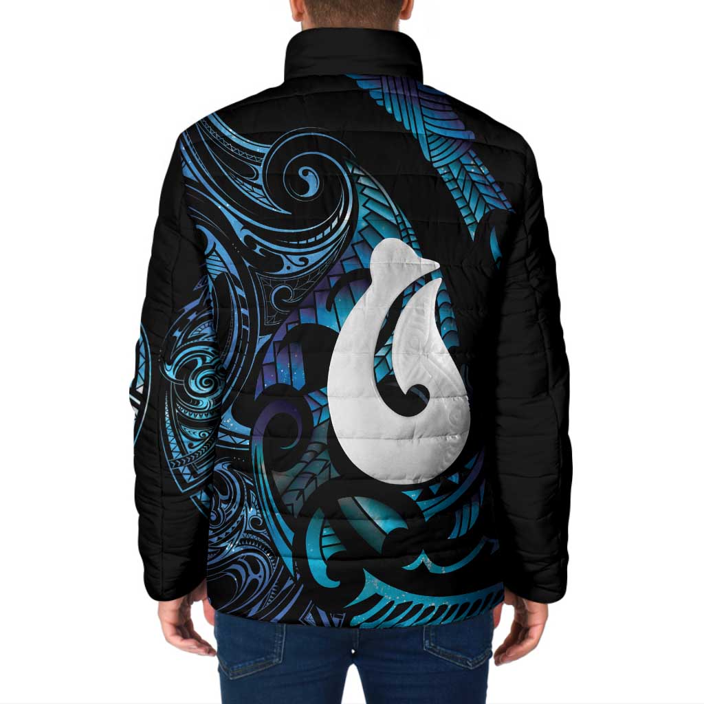 Hei Matau New Zealand Matariki Padded Jacket NZ Fish Hook Maori Art