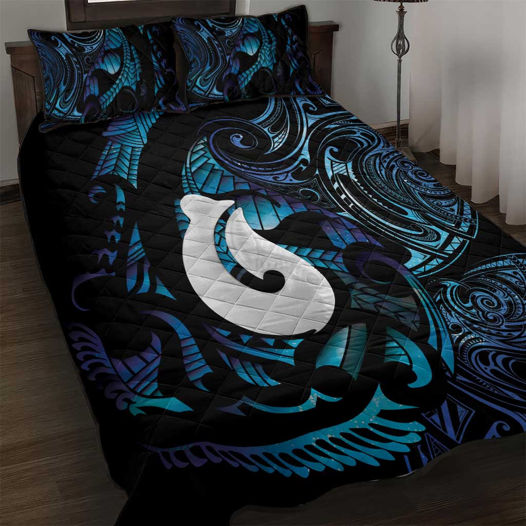 Hei Matau New Zealand Matariki Quilt Bed Set NZ Fish Hook Maori Art