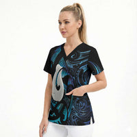 Hei Matau New Zealand Matariki Scrub Top NZ Fish Hook Maori Art