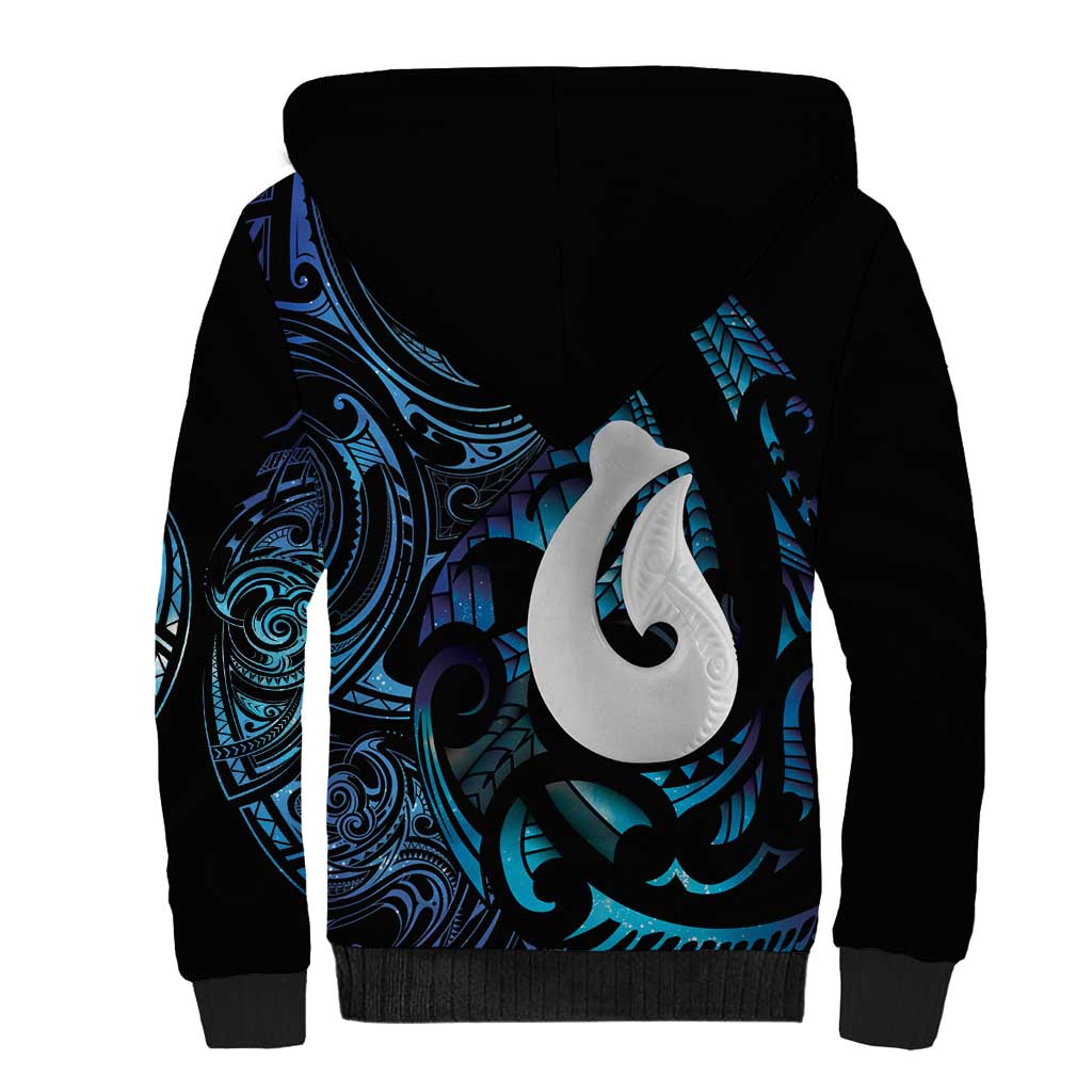 Hei Matau New Zealand Matariki Sherpa Hoodie NZ Fish Hook Maori Art LT14 - Polynesian Pride