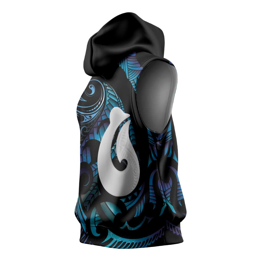 Hei Matau New Zealand Matariki Sleeveless Hoodie NZ Fish Hook Maori Art LT14 - Polynesian Pride