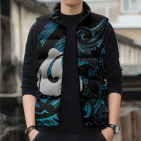Hei Matau New Zealand Matariki Sleeveless Puffer Jacket NZ Fish Hook Maori Art