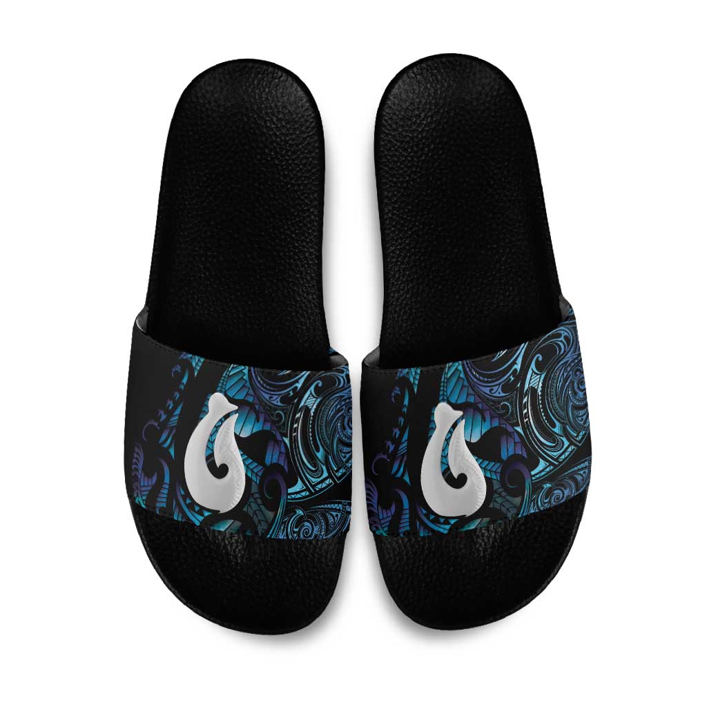 Hei Matau New Zealand Matariki Slide Sandals NZ Fish Hook Maori Art LT14 Purple - Polynesian Pride