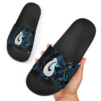 Hei Matau New Zealand Matariki Slide Sandals NZ Fish Hook Maori Art LT14 - Polynesian Pride