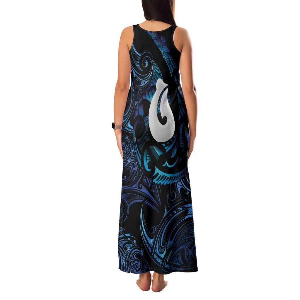 Hei Matau New Zealand Matariki Tank Maxi Dress NZ Fish Hook Maori Art