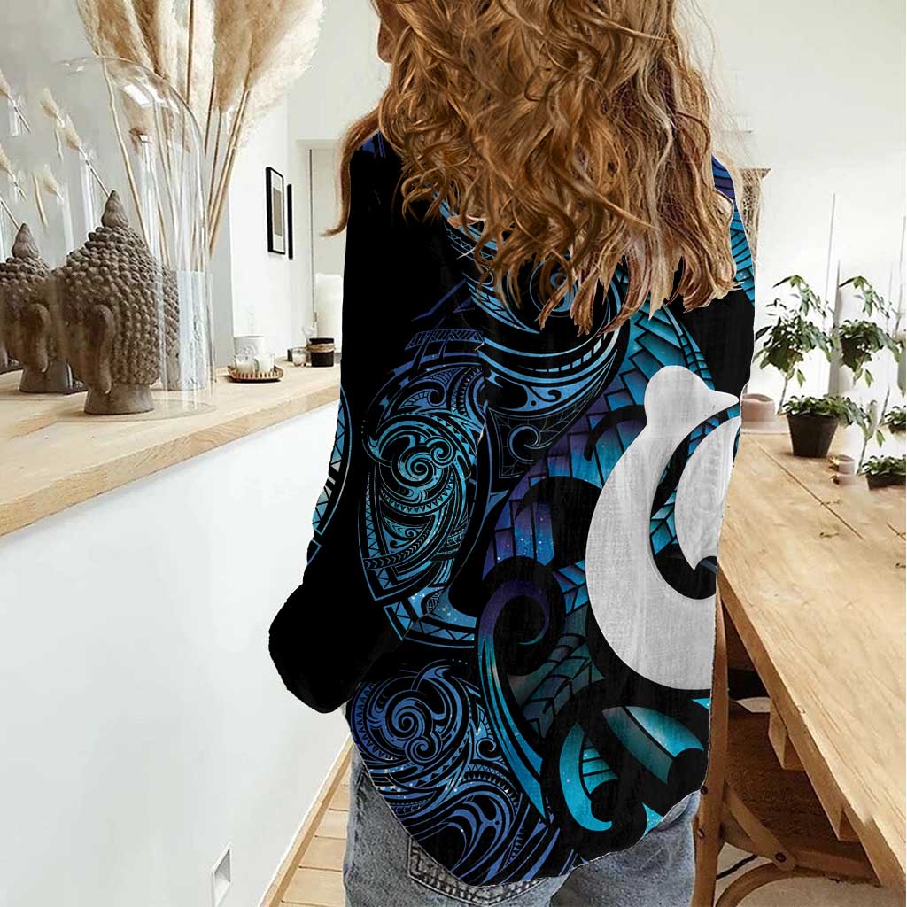 Hei Matau New Zealand Matariki Women Casual Shirt NZ Fish Hook Maori Art LT14 - Polynesian Pride