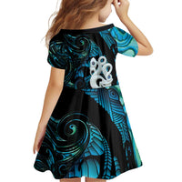 Manaia New Zealand Matariki Family Matching Off Shoulder Maxi Dress and Hawaiian Shirt NZ Paua Shell Maori Art LT14 - Polynesian Pride