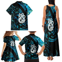Manaia New Zealand Matariki Family Matching Tank Maxi Dress and Hawaiian Shirt NZ Paua Shell Maori Art LT14 - Polynesian Pride