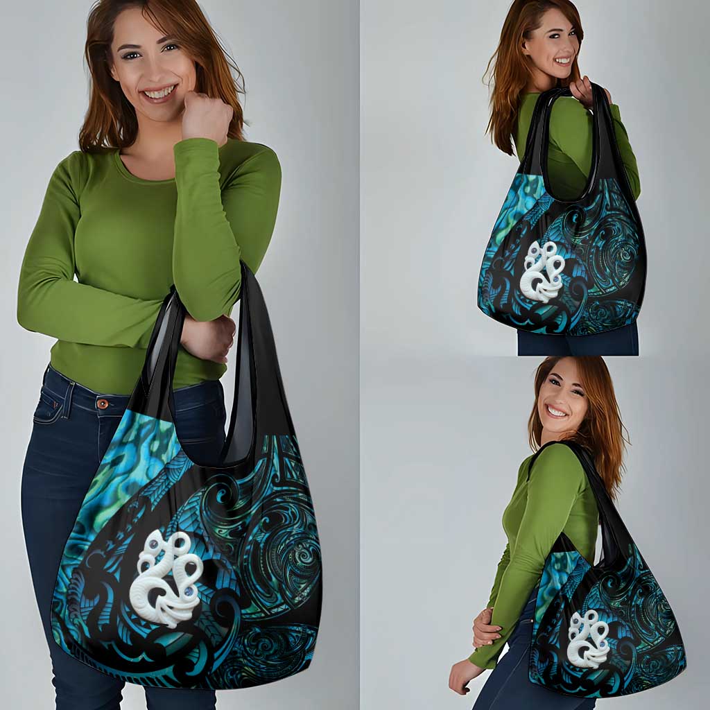 Manaia New Zealand Matariki Grocery Bag NZ Paua Shell Maori Art LT14 - Polynesian Pride