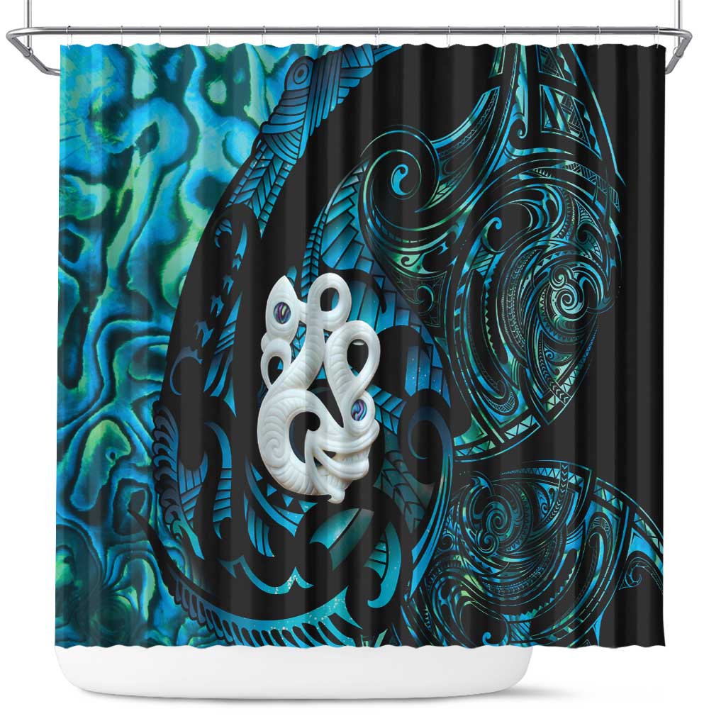 Manaia New Zealand Matariki Shower Curtain NZ Paua Shell Maori Art