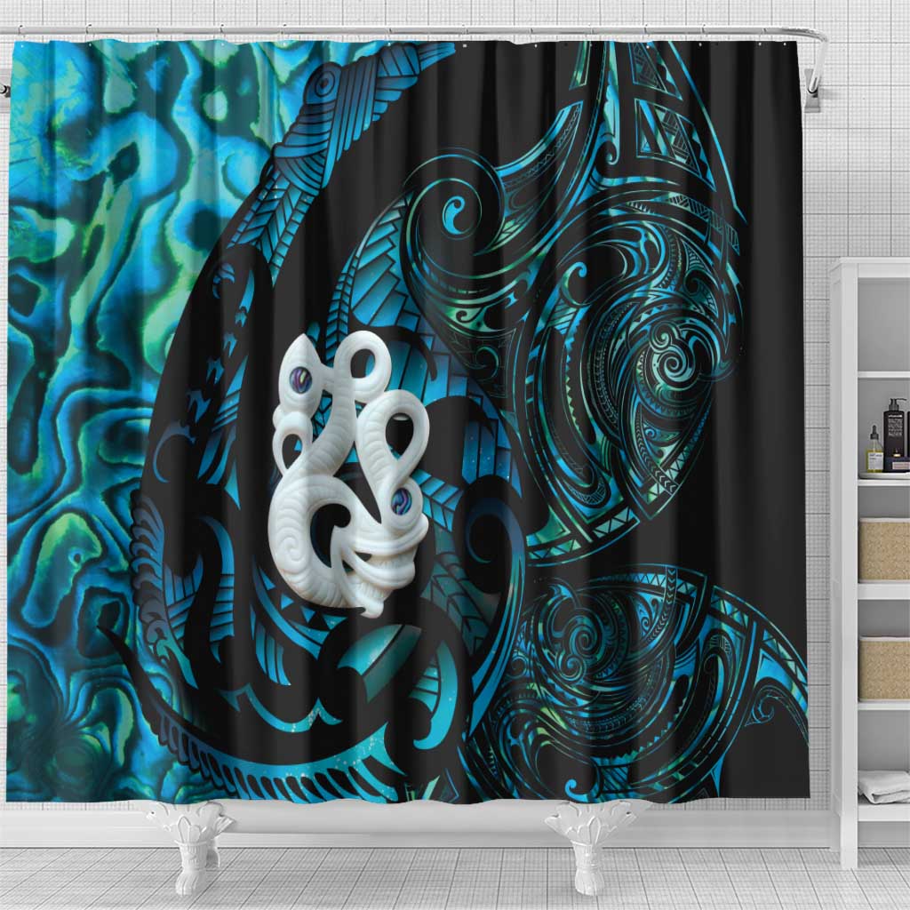 Manaia New Zealand Matariki Shower Curtain NZ Paua Shell Maori Art