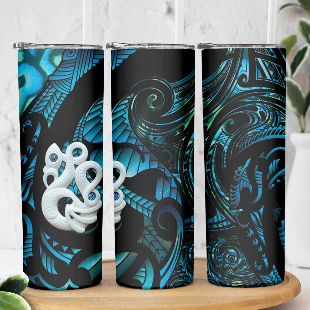 Manaia New Zealand Matariki Skinny Tumbler NZ Paua Shell Maori Art LT14 - Polynesian Pride