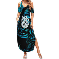 Manaia New Zealand Matariki Summer Maxi Dress NZ Paua Shell Maori Art