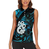 Manaia New Zealand Matariki Women Sleeveless Polo Shirt NZ Paua Shell Maori Art LT14 - Polynesian Pride