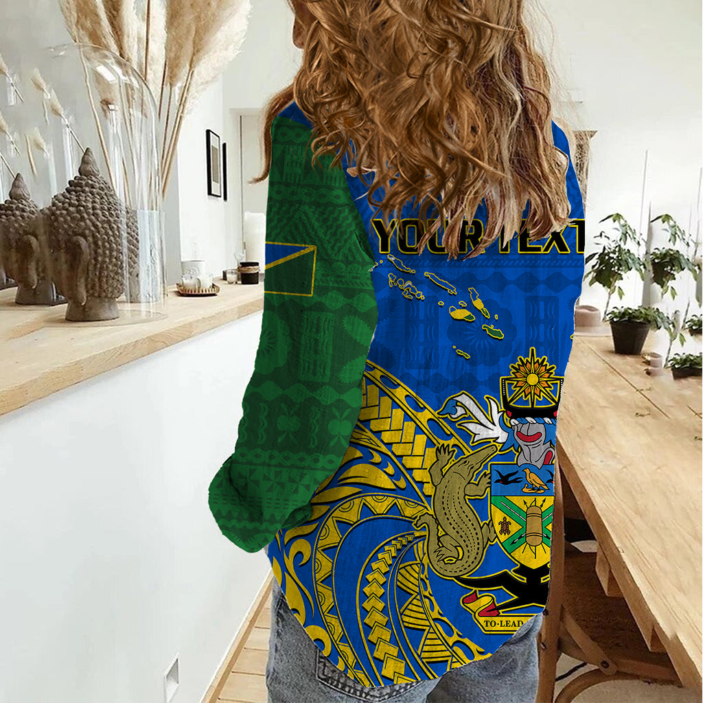 Personalised Independence Day Solomon Islands Women Casual Shirt Happy 45th Anniversary LT14 - Polynesian Pride