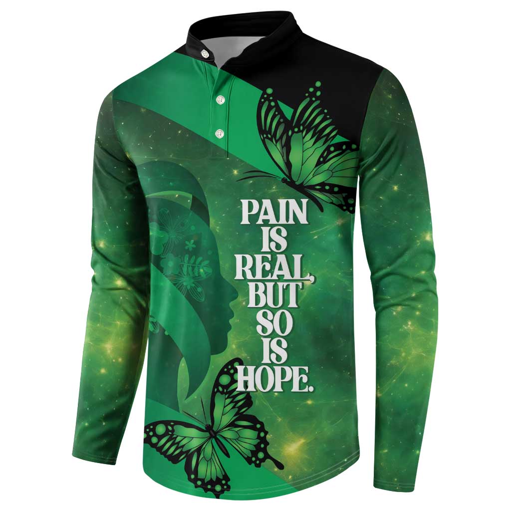 Personalised World Mental Health Awareness Month Button Sweatshirt Warriors Brave Strong Galaxy Vibes LT14 - Polynesian Pride