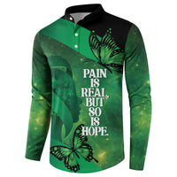 Personalised World Mental Health Awareness Month Button Sweatshirt Warriors Brave Strong Galaxy Vibes LT14 - Polynesian Pride