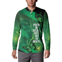 Personalised World Mental Health Awareness Month Button Sweatshirt Warriors Brave Strong Galaxy Vibes LT14 - Polynesian Pride