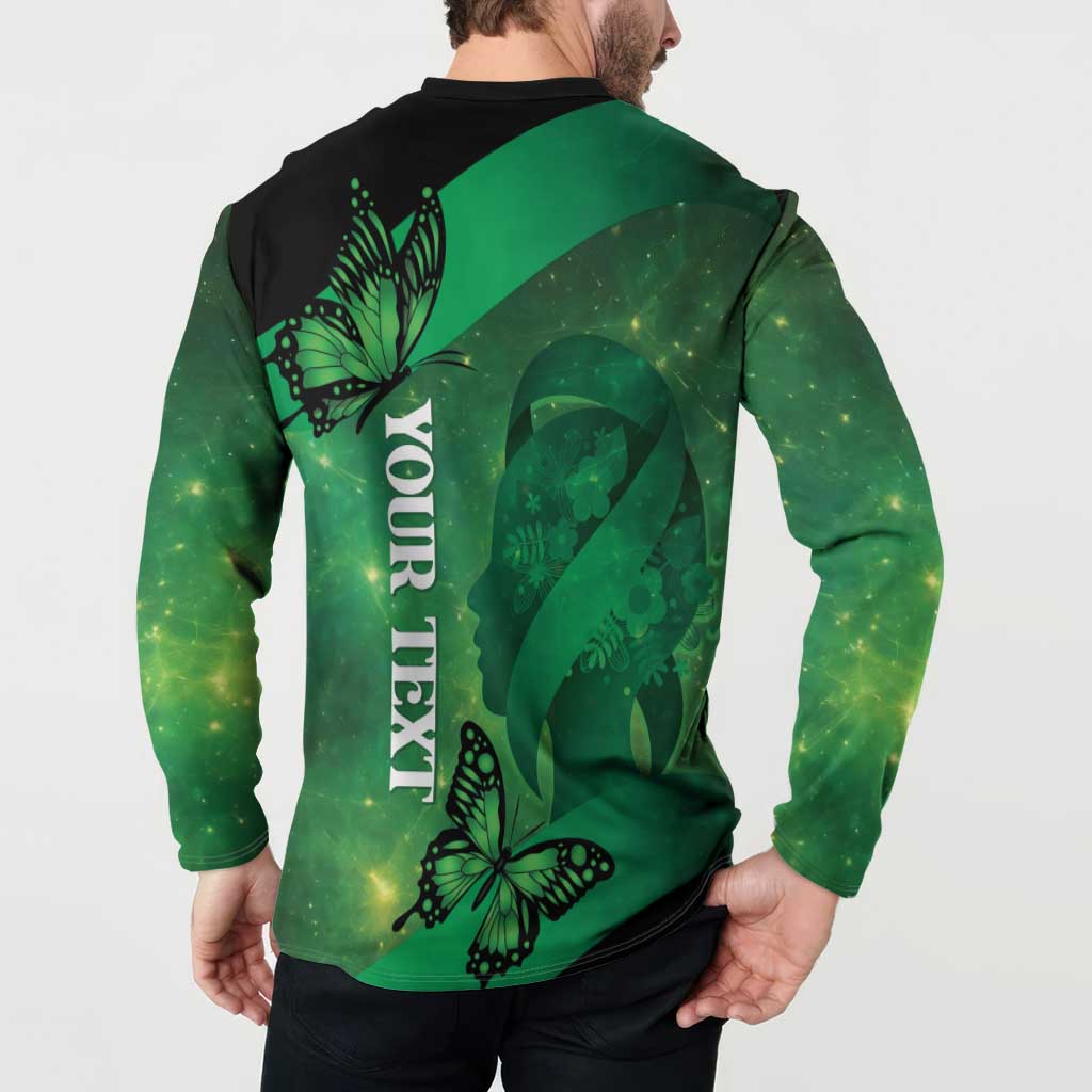 Personalised World Mental Health Awareness Month Button Sweatshirt Warriors Brave Strong Galaxy Vibes LT14 - Polynesian Pride